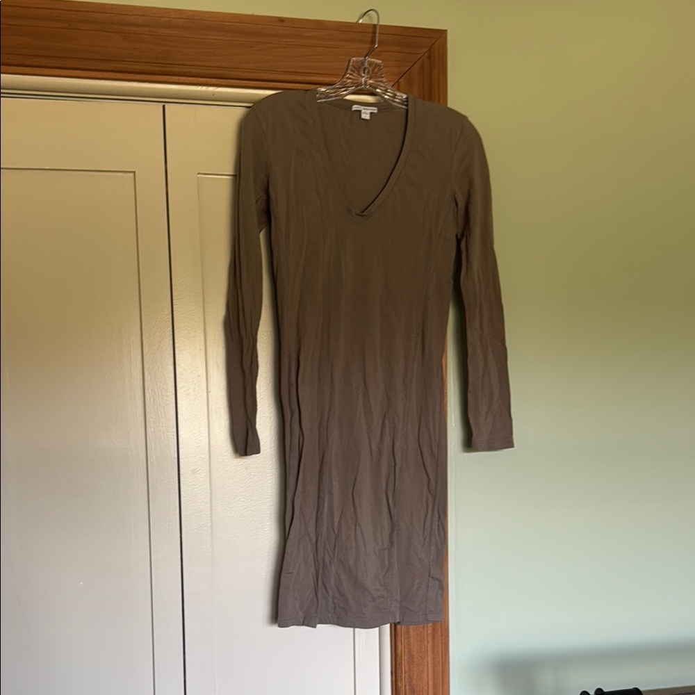Elegant Brown Long Sleeve Dress